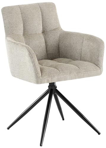 CLP Esszimmerstuhl Jonah, schwenkbarer Polsterstuhl mit Armlehne, 180° Auto-Rückstellmechanismus, Stoffbezug pflegeleicht, Stuhl für Küche, Farbe:taupe CLP Esszimmerstuhl Jonah, schwenkbarer Polsterstuhl mit Armlehne, 180° Auto-Rückstellmechanismus, Stoffbezug pflegeleicht, Stuhl für Küche, Farbe:taupe