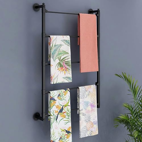 Support mural multifonction pour serviettes et couvertures en tissu - 8