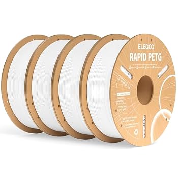 ELEGOO Rapid PETG 3D Printer Filament 1.75mm White 4 Pack Bundle