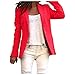 YANFANG Blazer de Mujer con Bolsillos de Moda,Mujer Blazer Traje De Chaqueta Ropa Trabajo Casual OL Oficina Negocio con Bolsillo-Rojo-M