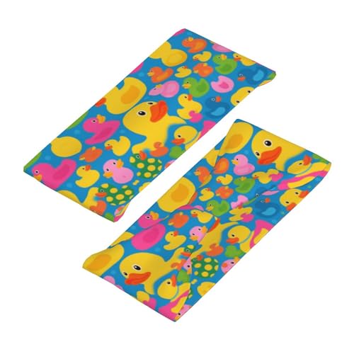 Boys Girls Cute Colorful Rubber Duck Art Sports Sweatband Multi Style Beauty Skinny Hair Band Headdress for Yoga Travel Spa4