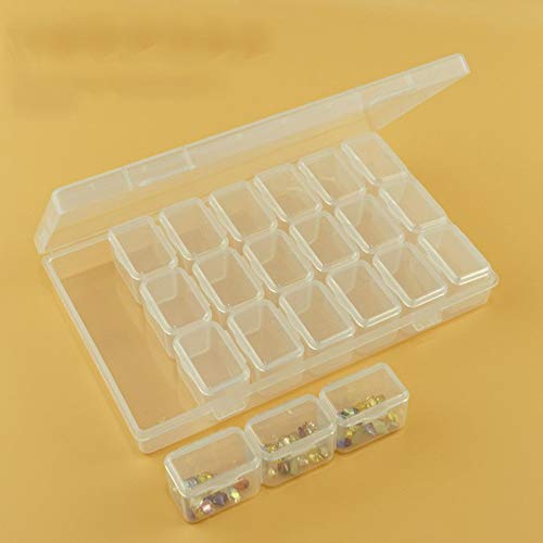 Caixa de armazenamento para Nail Art com 21 grades de ferramentas para coleta de diamantes Caixa de