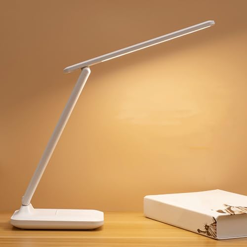 Marhynchus Lámpara de Escritorio LED, Lámpara de Mesa Plegable para el Cuidado de los Ojos con Puerto de Carga USB, 3 Temperaturas de Color, Brillo Ajustable de 10 W para (L (13x7x2,6 cm/5,1x2,8x1 - imagen 7