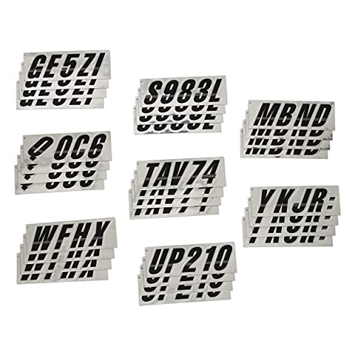Image of STIFFIE Techtron Black /Chrome 3 inch Boat & PWC Registration Decals • Numbers Letters Stickers
