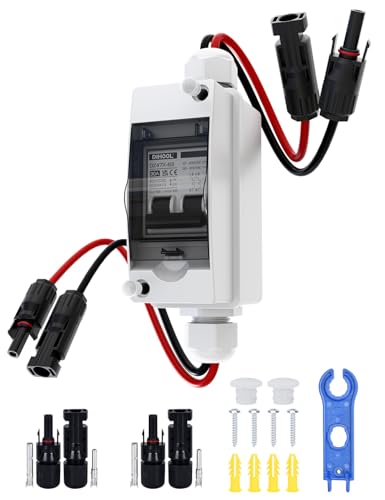 DIHOOL Interruptor de desconexión en miniatura del disyuntor de DC 12V-400V con la caja IP65 Asegurar para MCB solar Plug-and-Play (1S 30A)