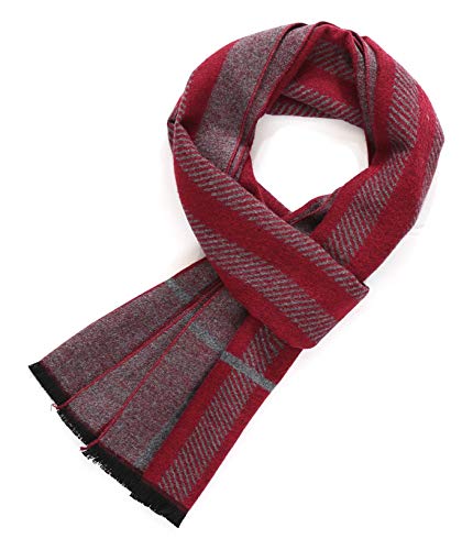 Fullron Men Winter Red Scarf - Cashmere Feel Cold Weather Scarves #TOP2