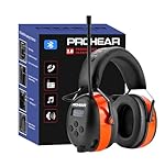 PROHEAR 033 2.0 Upgraded Bluetooth Hearing Protection AM FM Radio Headphones, 31SNR Noise Reduction Ear Muffs with Long-Lasting Stable Rechargeable Battery, 50 Hrs for Mowing Snowblowing, Orange