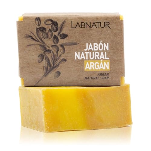 Labnatur Jabón Natural de Argán – Vegano y Artesanal con Aceite de Argán y Oliva – Hidrata, Suaviza y Protege – Antiedad y Revitalizante – Hecho en España – 100g