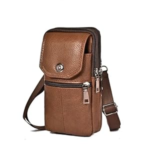 INKMILAN PU Leather Vetra Belt Bag For Men Wallet Case With Belt Clip Loop Multi Pocket Crossbody Purse Messenger Bag with Shoulder Strap