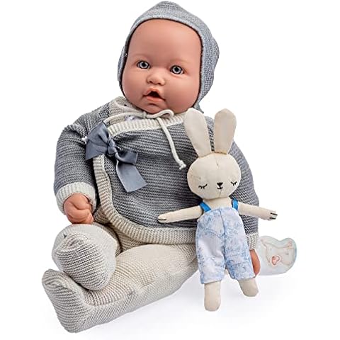 JC Toys | The Original Baby Collection | 43 cm Soft Fabric Body with Grey Clothing and Accessories | Berenguer Boutique | Made in Spain for Children 2+ Cover