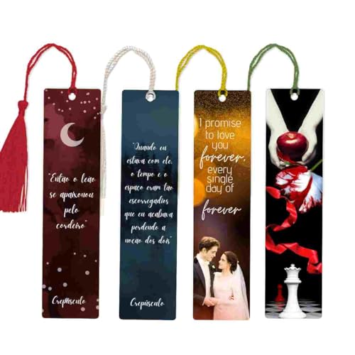 Kit 4 Marcadores de p&aacute;gina com tassel - Crep&uacute;sculo