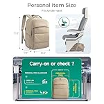 BAGSMART 30L Travel Backpack for Women, Carry on Backpack for Airplanes, Gym Backpack with Shoe Compartment, Lightweight Travel Bag Fits 15.6 Inch, Water-Resistant, Desert - Image 3