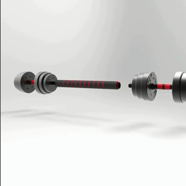 HOMCOM Set manubri regolabili da 30 kg 2 in 1 con barre e biella per allenamento fness forza nero e rosso  18