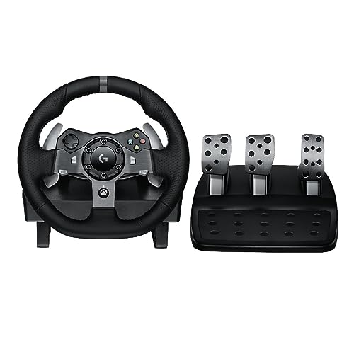 Logitech G29 Driving Force Volante de Carreras y Pedales, Force Feedback, Aluminio Anodizado, Palancas de cambio, Volante de Cuero, Pedales Ajustables, Enchufe EU, PS4/PS3/PC/Mac, Negro