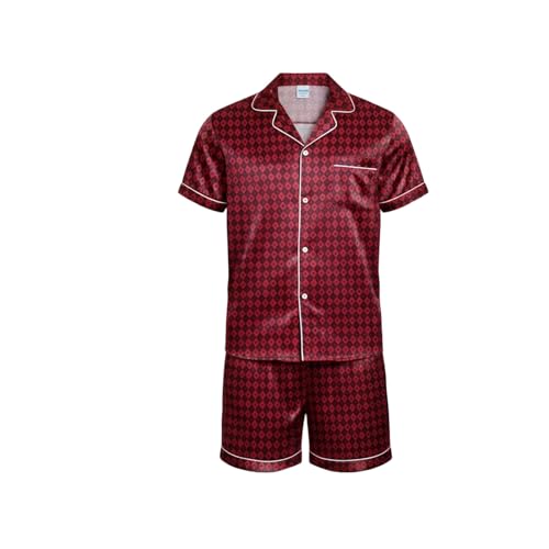 Ensemble de pyjama à manches courtes avec short en satin pour homme