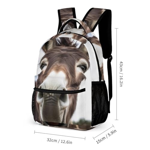 Cute Funny Donkey Backpack for Men Women, Durable Small Backpack Casual Lightweight Daypack for Travel Bag2