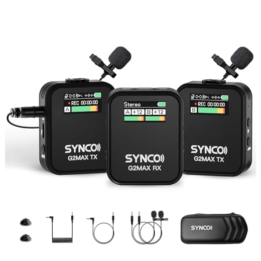 SYNCO G2(A2) MAX Micrófono Solapa Inálambrico 2.4GHz 492FT 8H para Clase Online Vlog Youtube para DSLR Teléfono Portátil, Wireless-Lavalier-Microphone-for-Cameras