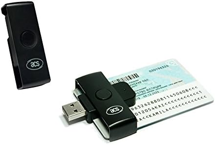 ACS ACR38U-N1 PocketMate Small Foldable USB Smart Card Reader for Tachodisk National ID eID IC Contact Chip Card,Black