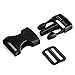 Luckycivia 40 Pack 1 Inch Flat Side Quick Release Plastic Buckles and Tri-Glide Slides Adjustment Clips, Flat Heavy Duty Dual Adjustable Buckles for Luggage Straps Pet Collar Backpack Repairing