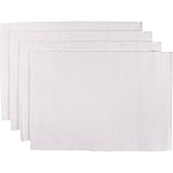 Now Designs Spectrum Basic Cotton Placemats, Set of Four, White