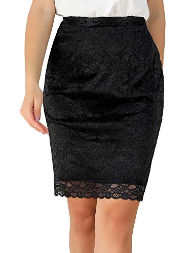 Allegra K Women's Elegant Lace Skirts High Waisted Work Office Bodycon Pencil Skirt
