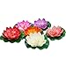 Happy Trees 12 Pcs Artificial Floating Foam Lotus Flower with Water Lily Pad, Lifelike Ornanment Home Garden Pond Decor Indian Decorations Return Gifts
