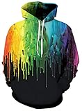 Youth Teens Tie Dye Hoodies Cool 3D Graffiti Hoodie Pullover Sweatshirt Causal Lightweight Long Sleeve Pull On Hoody Jumper Outwear for Outdoor Holiday Party Club