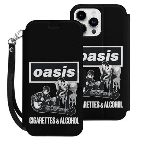 iPhone15ProMax用ケース 手帳型 オアシス OASIS バンド スマホケース ストラップ付き 財布型 アイフォン15ProMax用ケース おしゃれ 軽量 背面 携帯カバー カード収納 スタンド機能 PUレザー 耐衝撃