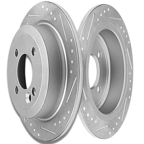 Image of SCITOO Rear Disc Brake Rotors Kits Drilled & Slotted Brakes Rotor:34232