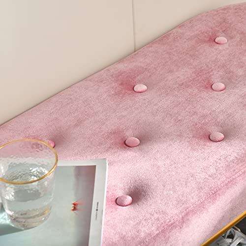 Grand meuble chaussures velours rose 80cm, tabouret à langer et banc de rangement