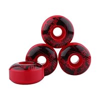 Beufee 4Pcs Skateboard Wheels, 52mm x 30mm Outdoor Classic PU Cruiser Skateboard Longboard Wheels (Red)