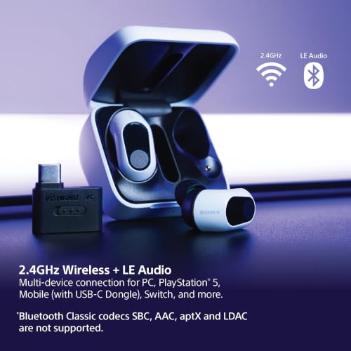 Image of Sony INZONE Buds Wireless Gaming Earbuds, Perfect for PlayStation 5, for PC /PS5 /Switch /Mobile, 48Hr Battery with Case, Noise Canceling, 2.4GHz USB-C Dongle, WF-G700N, Glass Purple (2026 Color)