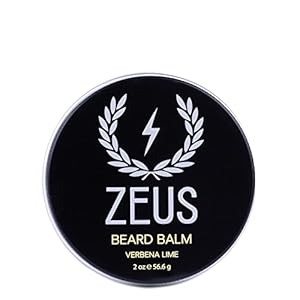 ZEUS Beard Balm, Natural Beeswax & Shea Butter Balm, Softening Conditioner for Facial Hair – MADE IN USA (Verbena Lime) 2 oz.