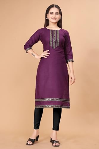 Image of Women's Short Kurti in TopsTunic Rayon Cotton Blend | Ladies Ethnic Tunic