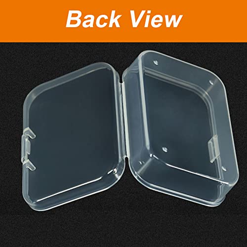 Wotermly 20 Pcs Mini Storage Containers Small Rectangle Plastic Clear Beads Storage Containers Box with Hinged Lid for Storage of Tiny Items (Size B 20 Pcs)