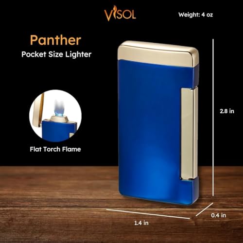 Encendedor Visol Panther llama plana azul miniatura 4