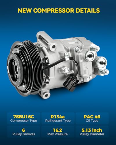 Image of PHILTOP 98398 Air Conditioner AC Compressor with Clutch for Buick Lucerne 2006-2008 3.8L
