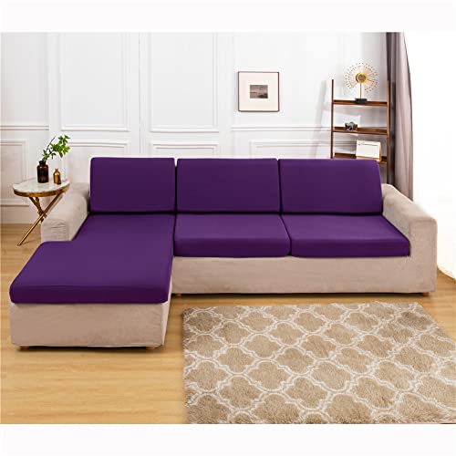 KYJSW Housses de canapé en tissu polyester extensible antidérapant Housse de coussin de canapé de rechange indépendant Housse de canapé (violet foncé, 4 places) Cover