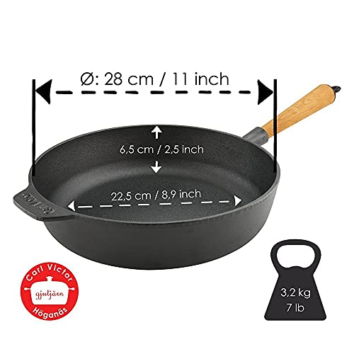 Gusseisenpfanne Carl Victor Bratpfanne 28 cm ohne PFAS-Beschichtung