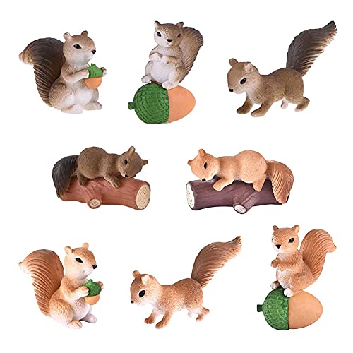 Feijinmao 8 Pcs Miniature Squirrel Figurines Mini Squirrel Animal Miniature Figurines Squirrel Fairy Garden Ornaments For Dollhouse Accessories Micro Landscape Decor #TOP28