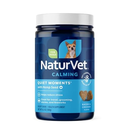 NaturVet Quiet Moments Calming Plus Hemp Dog Supplement - 60 Soft Chews