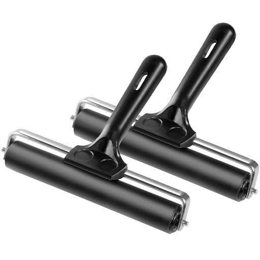 Rouleau en caoutchouc VViViD pour impression lino et bloc - Lot de 2 brayers 14,7 cm et 5,7 cm
