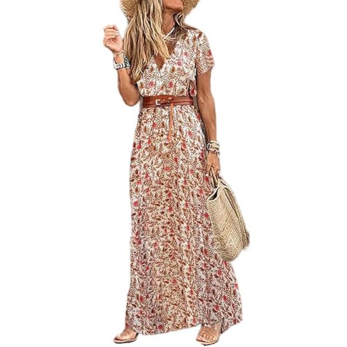 Robe ample en V contre la chaleur avec cette jupe longue d'été