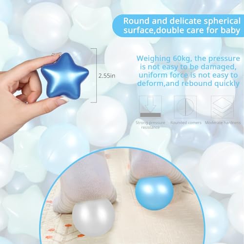 Soft Plastic Ball Pit Balls, 200pcs Plastic Toy Balls for Kids, Gift for Baby Toddler Birthday Christmas, Bounce House, Play Tent, Baby Kiddie Pool Water Toys, Party Decoration - Thumbnail 5