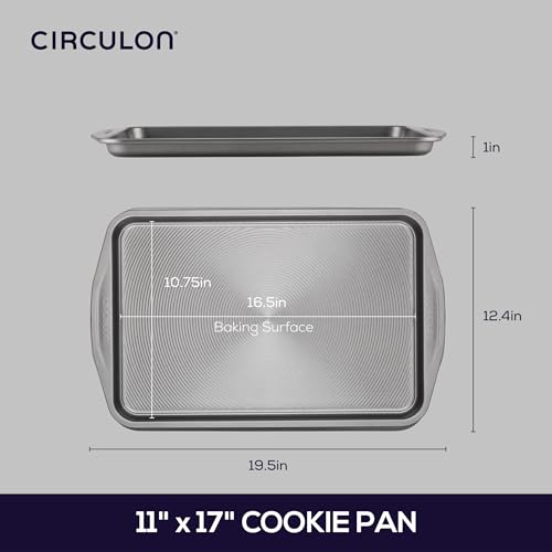 Circulon Nonstick Bakeware 11-Inch x 17-Inch Cookie Sheet, Grey for Perfect Baking - Image 2