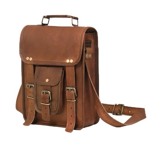 Vintage Genuine Leather iPad/Tablet/tab/Kindle Satchel Cross Body Shoulder Messenger Bag (11 X 9 Inch) (11 inch)
