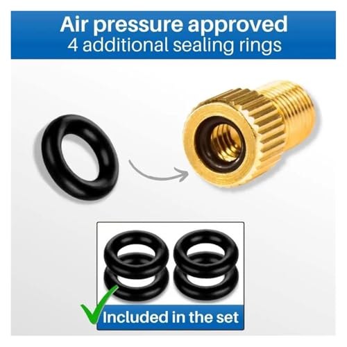 Bicycle Valve stem caps Valve Cap Sealing Ring Set Presta Valve Adapter Set with Bike Tire Caps for Pump Air Compressor Convert Presta Bicycle Valve Adapter miniatura 4