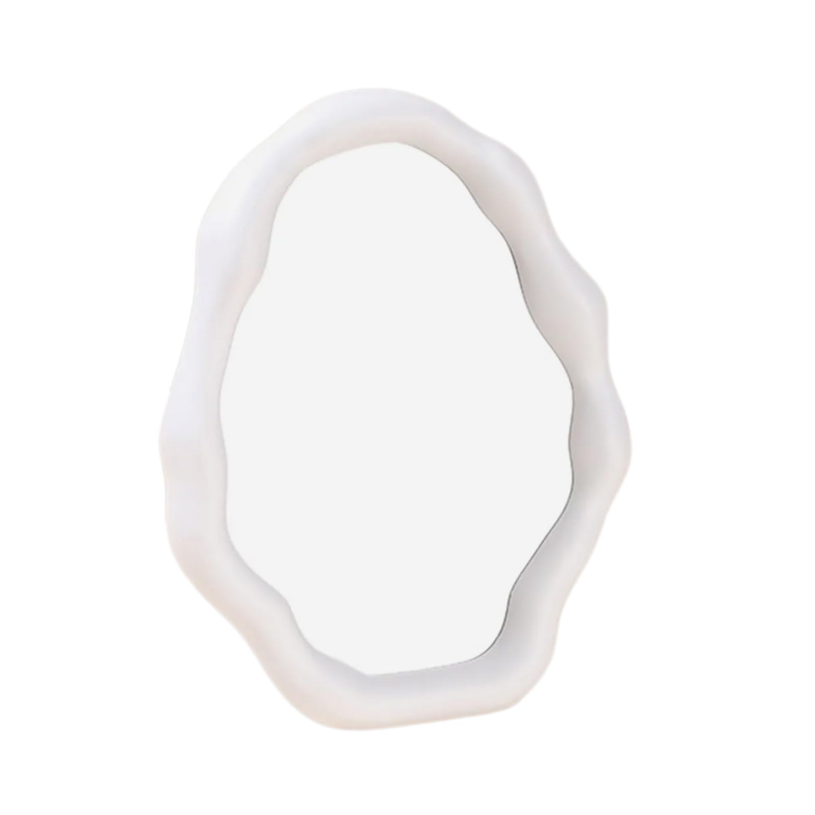 Xinsheinelry Irregular Oval Shape Vanity Mirrored for Desk and Tabletop Minimalists Interior Makeup with Adjustable Brackets Unique Vanity
