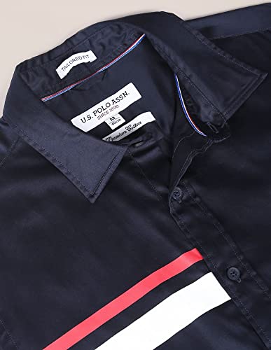 Image of U.S. POLO ASSN. Brand Printed Tailored Fit Shirt for Men - Cotton, Breathable & Comfortable, Full Sleeves Casual Shirt for Men