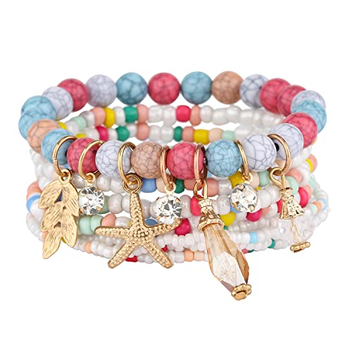 Iyours 6 Sets Bohemian Multilayer Tassels Bracelet Handmade Wrap Bracelets Bangle Jewelry Bracelets For Women (6Pcs-A) #TOP3